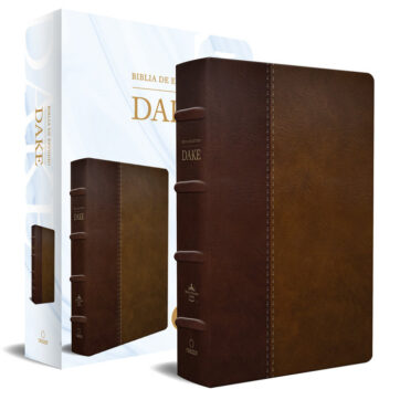 RVR 1960 Biblia de estudio Dake, tamaño grande, piel duotono marrón